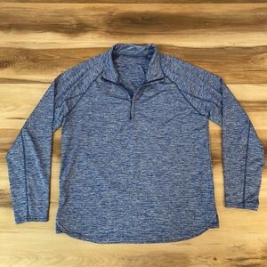 Bonobos Golf Quarter Zip Pullover Large Slim Fit Active Space Dye Blue Polyester